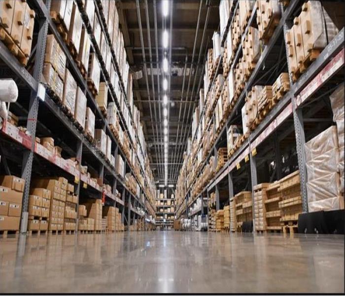 image of warehouse with pallet storage on racks